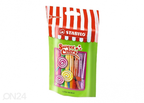 Kuitukärkikynät Lollipop Stabilo Pen 68, 15 väriä