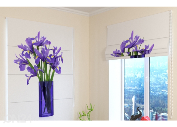 Затемняющая римская штора Bouquet of irises