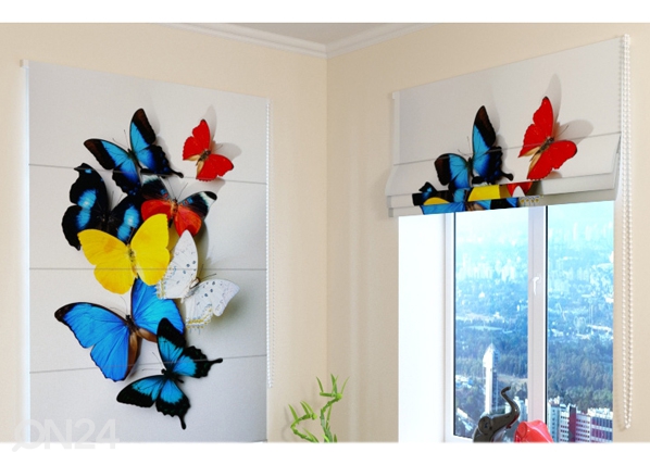 Затемняющие римские шторы Colorful Butterflies