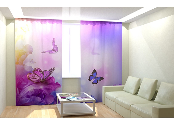 Фотошторы "Фиолетовая бабочка" 300x260 см