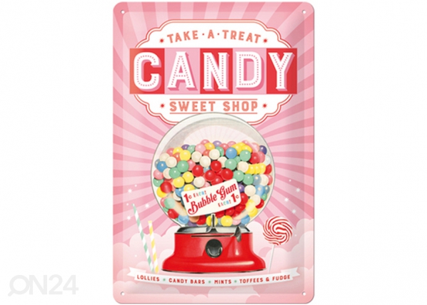 Retro metallitaulu Candy 20x30 cm