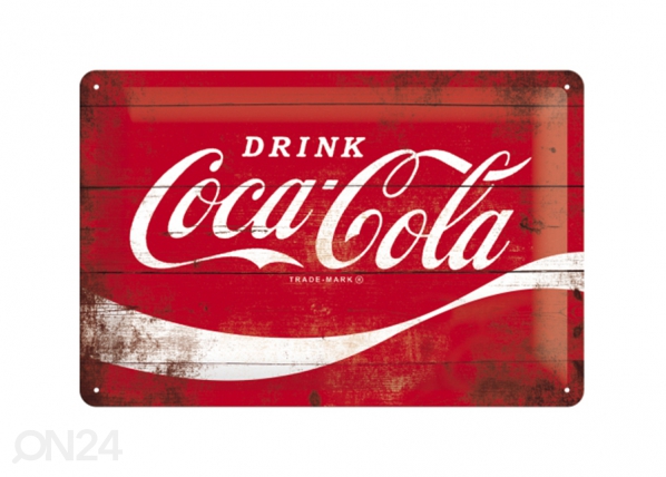 Металлический постер в ретро-стиле Coca-Cola Logo 20x30 cm