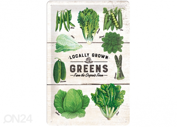 Металлический постер в ретро-стиле Locally Grown Greens 20x30 cm