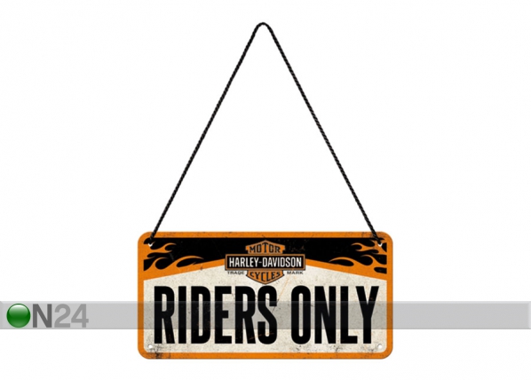 Retro metallitaulu Harley Davidson Riders Only 10x20 cm