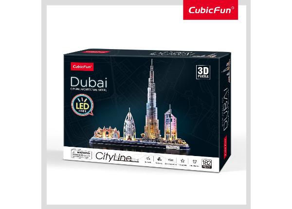 3D-pusle Dubai LED tuledega CUBICFUN City Line