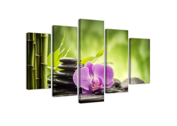 5-osainen sisustustaulu Zen composition with stones and orchid