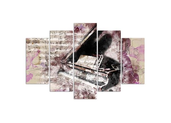 5-osainen taulu Piano - abstraction