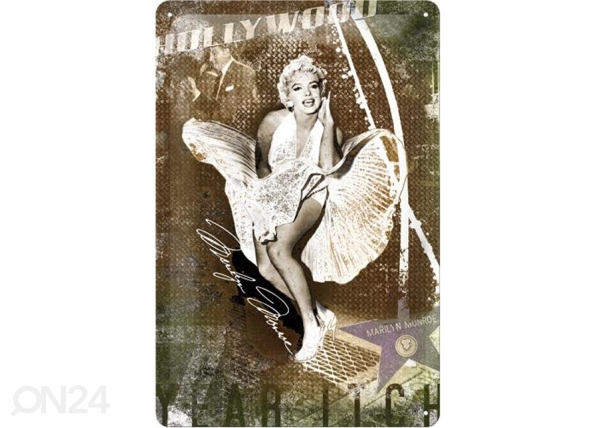 Металлический постер в ретро-стиле Marilyn Monoroe Hollywood 20x30cm