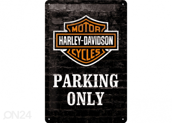 Металлический постер в ретро-стиле Harley-Davidson Parking only 20x30cm