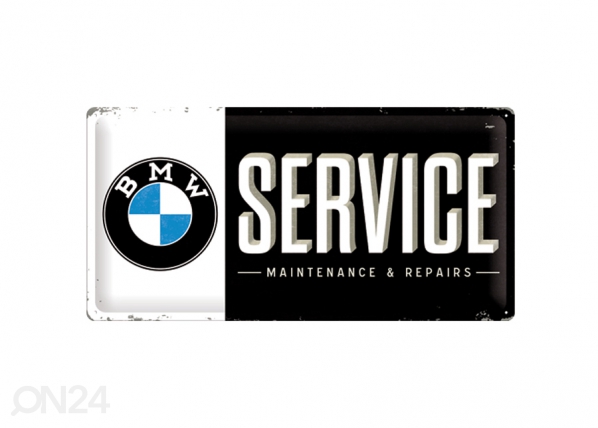 Металлический постер в ретро-стиле BMW Service 25x50cm