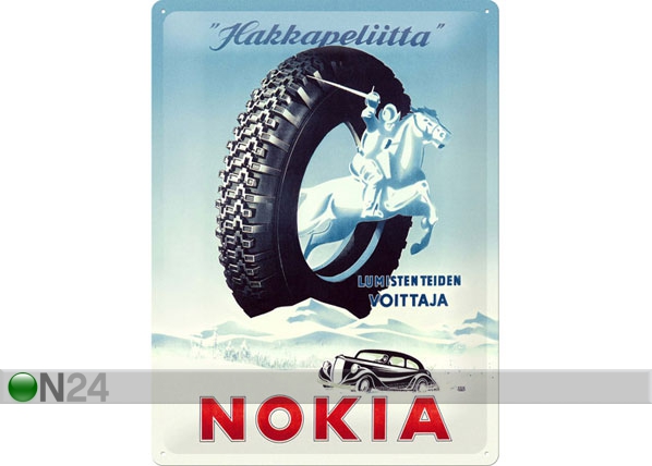 Retro metallitaulu Nokia Hakkapeliitta 30x40cm