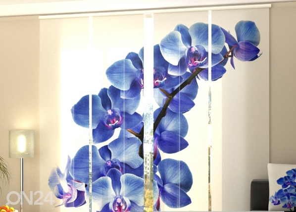 Puolipimentävä paneeliverho Blue Orchids 240x240 cm