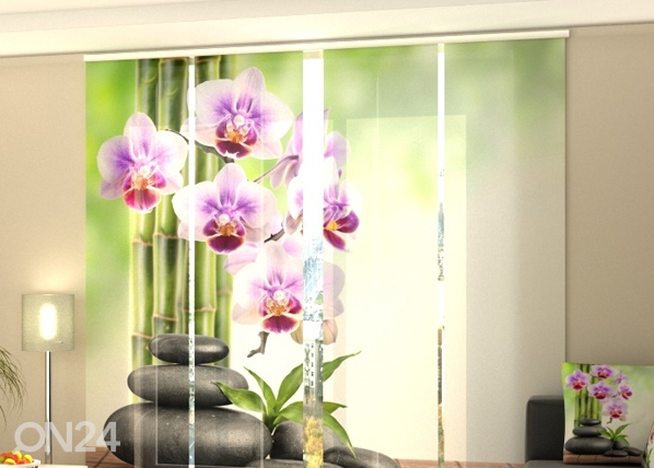 Puolipimentävä paneeliverho Orchids and Stones 240x240 cm