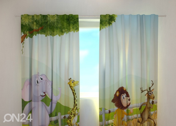Затемняющая штора Funny animals 240x220 cm