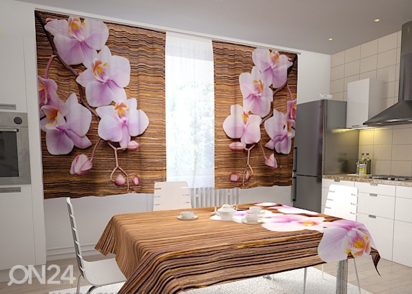 Poolpimendav kardin Orchids and tree in the kitchen 200x120 cm