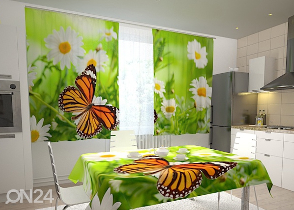 Полузатемняющая штора Butterfly and camomiles 200x120 см