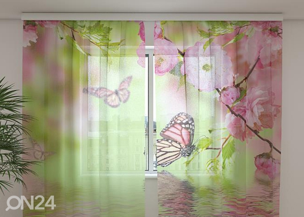 Sifonki-kuvaverho BUTTERFLIES IN SPRING 240x220 cm