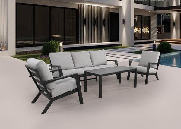 Aiamööbli komplekt Bilbao 2 tooli+diivan+laud hall