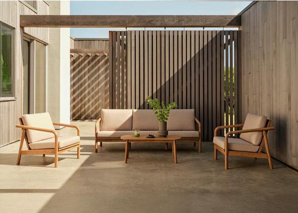 Aiamööbli komplekt William laud+2 tooli+diivan, hall