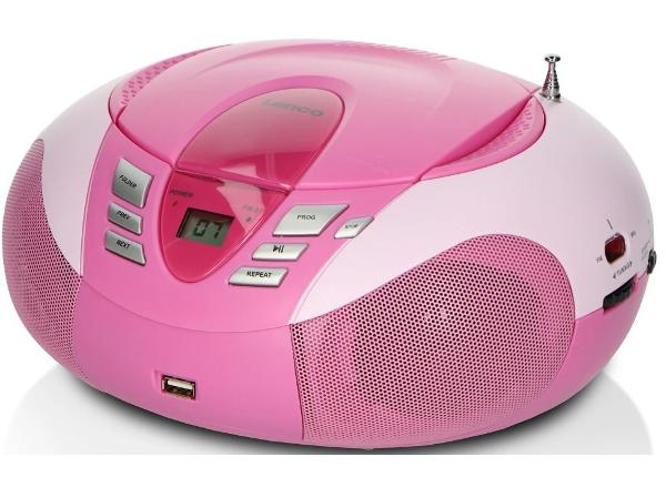 CD-raadio Lenco, roosa