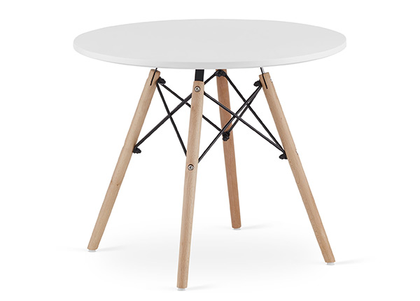 Diivanilaud Ø60 cm, valge/pöök