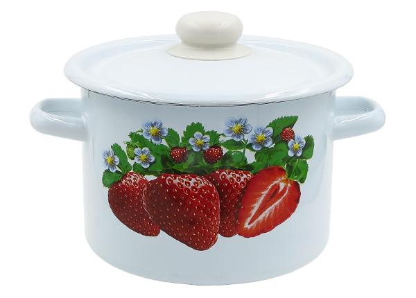 Emaloitu kattila Mansikka