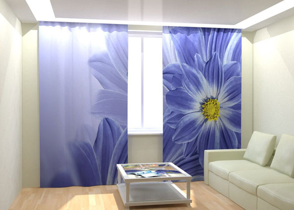 Fotokardinad Blue Flowers 300x260 cm