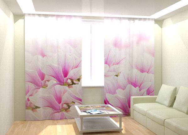 Fotokardinad Fresh Pink Flowers 300x260 cm