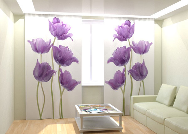 Fotokardinad Purple Tulips 300x260 cm