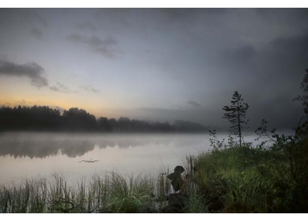 Isekleepuv fototapeet Rural Sweden Lake