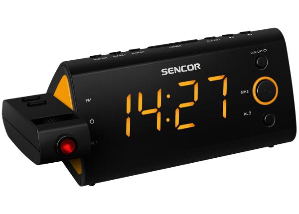 Kelloradio Sencor SRC330OR, musta/ oranssi
