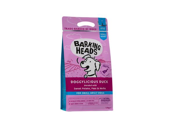 Koiran kuivaruoka Barking Heads Doggylicious duck pienikokoiselle rodulle 1,5 kg