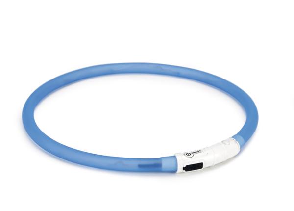 Koiran LED+USB kaulapanta sininen