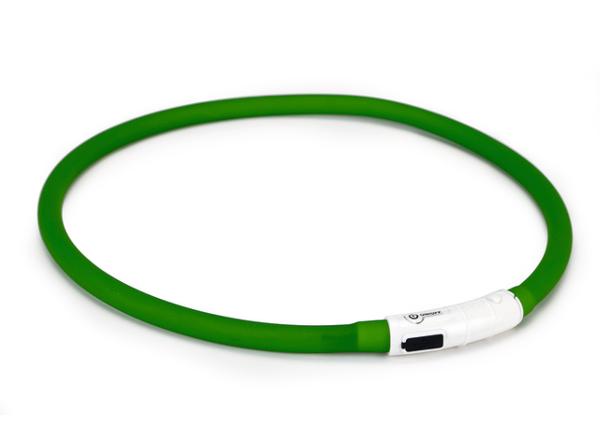 Koiran LED+USB kaulapanta vihreä