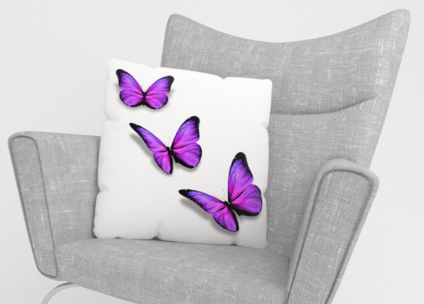 Koristetyynyliina Purple Butterfly