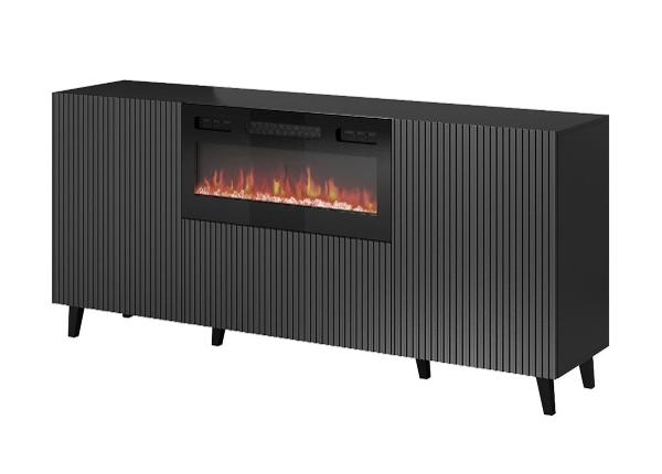 Kummut Vamos Grey 181 cm + elektrikamin