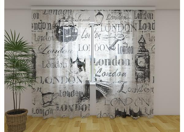 Läpinäkyvä kuvaverho Collage Old London 240x220 cm