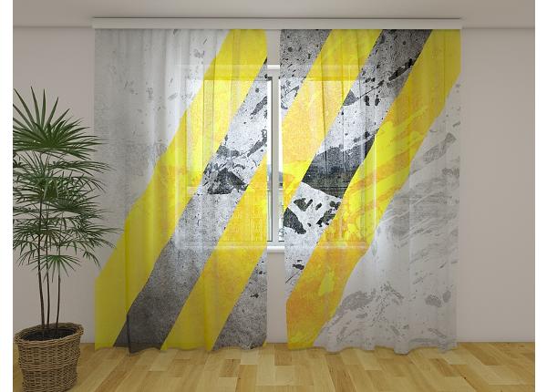 Läpinäkyvä kuvaverho Yellow and Gray Lines Abstractions 240x220 cm cmm