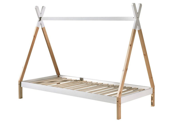 Lasten talosänky Tipi 90x200 cm, valkoinen/ luonnollinen