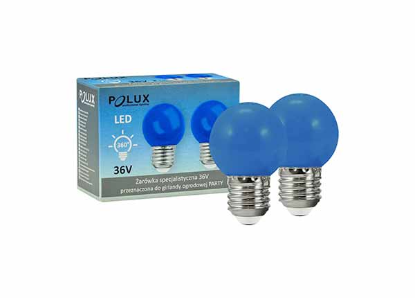 LED lamppu E27 G45 0,5W sininen, 2 kpl