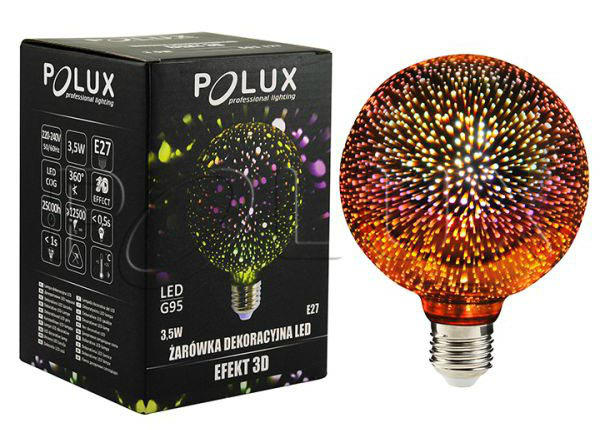 LED филаментная POLUX 3D лампочка 3,5 Вт