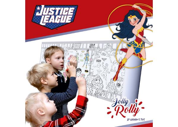 Liimattava värityspaperi rullassa Gerardo's Toys Jolly Rolly Justice League