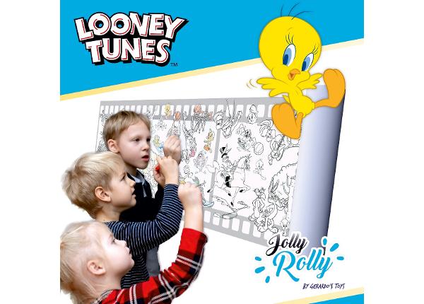 Liimattava värityspaperi rullassa Looney Tunes Gerardo's Toys Jolly Rolly