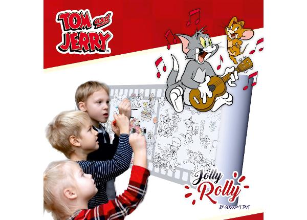 Liimattava värityspaperi rullassa Tom ja Jerry Gerardo's Toys Jolly Rolly