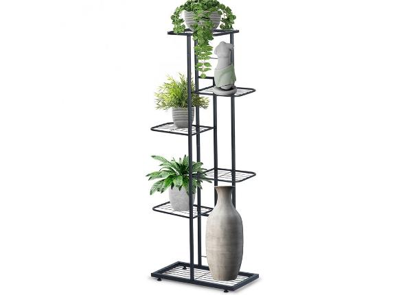 Lillepostament 6 tasandiga, must