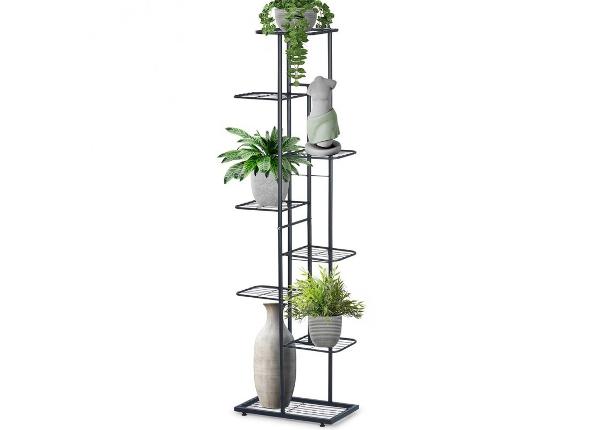 Lillepostament 8 tasandiga, must