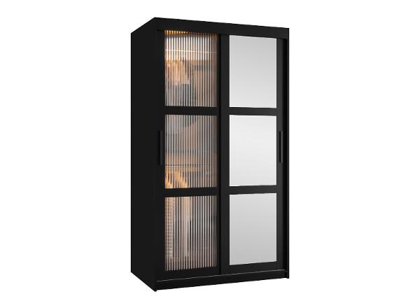 Liukuovellinen vaatekaappi Flutes 100 cm + LED