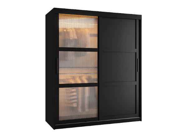 Liukuovellinen vaatekaappi Flutes 150 cm + LED