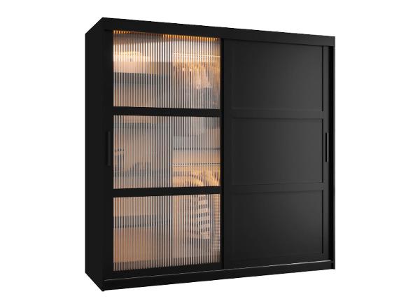 Liukuovellinen vaatekaappi Flutes 180 cm + LED