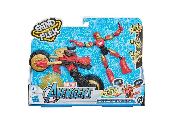 Marvel Avengers Bend Flex комплект Железный человек и мотоцикл